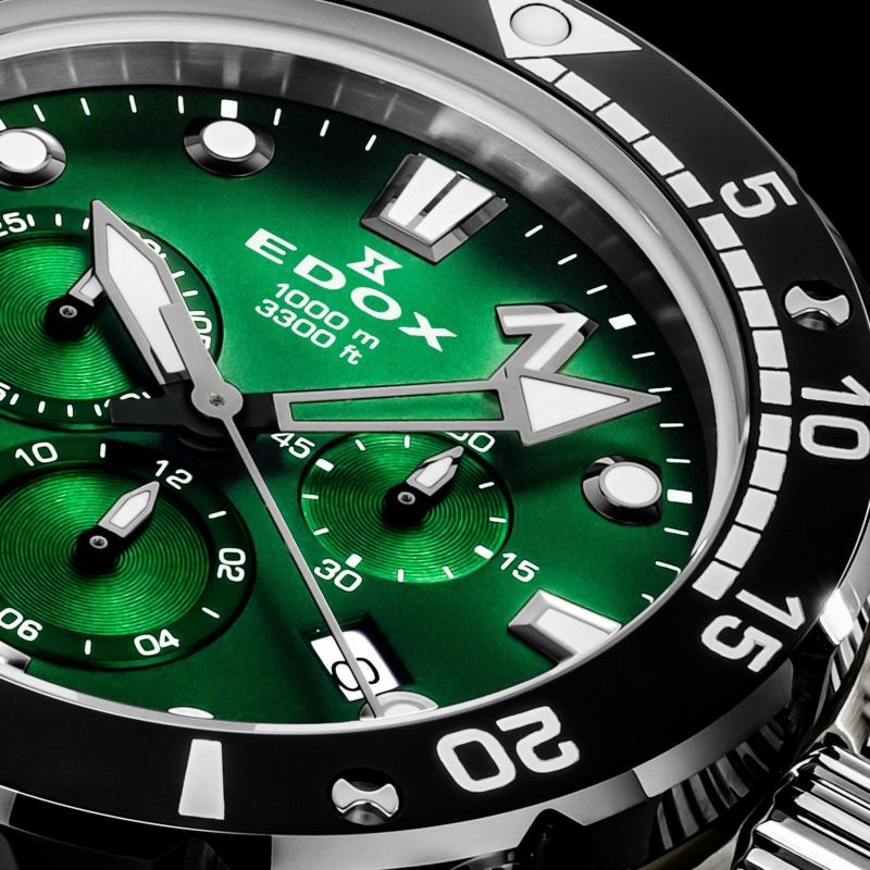 限定30枚 Alkali アルカリ フィン リミテッドエディション エドックス(EDOX) NEW クロノオフショア1 クロノグラフ グリーン